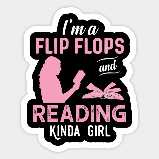 I'm A Flip Flops And Reading Kinda Girl Sticker by Rumsa